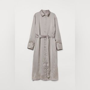 NWT insanely gorgeous satin belted shirt dress from H&M size M